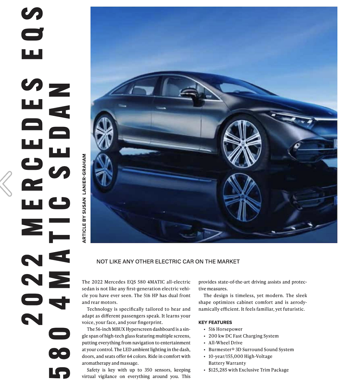 Auto Review - Mercedes EQS - Susan Lanier-Graham